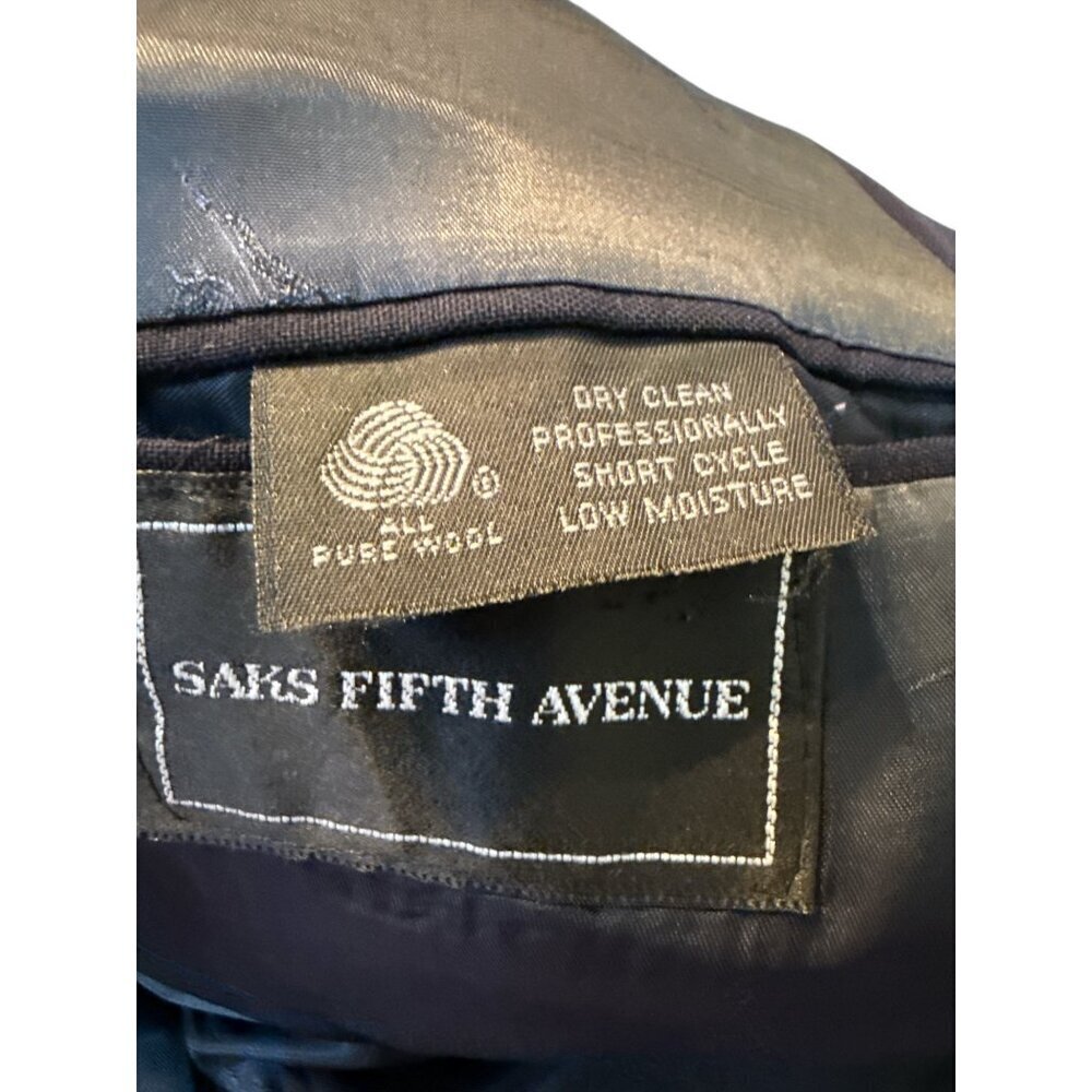Burberrys Vintage Mens Wool Blazer Saks 5th Avenue Navy Sz Missing 43"Chest EUC - Picture 9 of 10